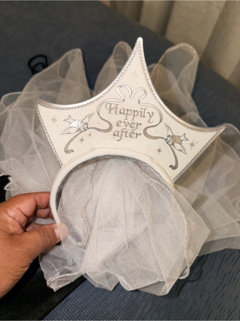 Loungefly White "Happily Ever After" Crown Headband with Veil